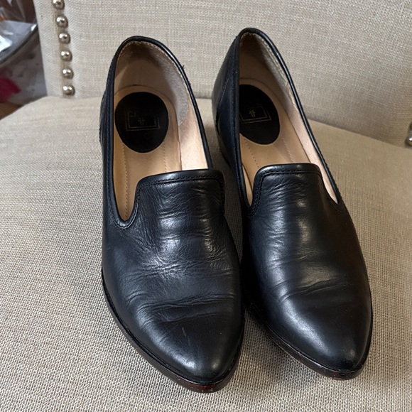 Frye Shoes - Frye Classic Black Leather Point Toe Flat Loafers
